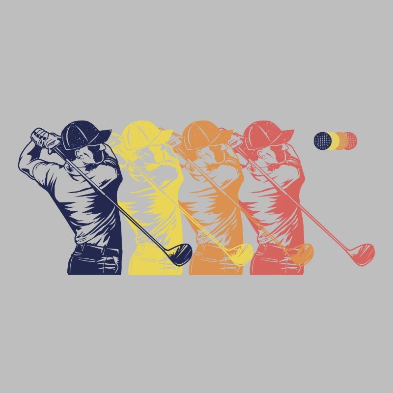 Séquence de golfeurs de terrain de golf