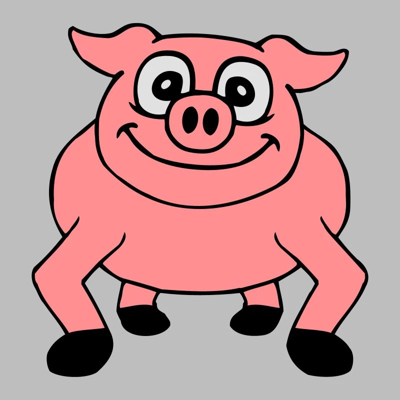 Cute cartoon comic pig peeps friendly