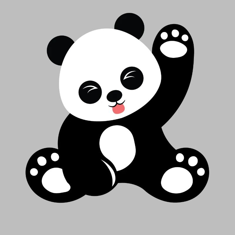 Dessin animé mignon panda assis