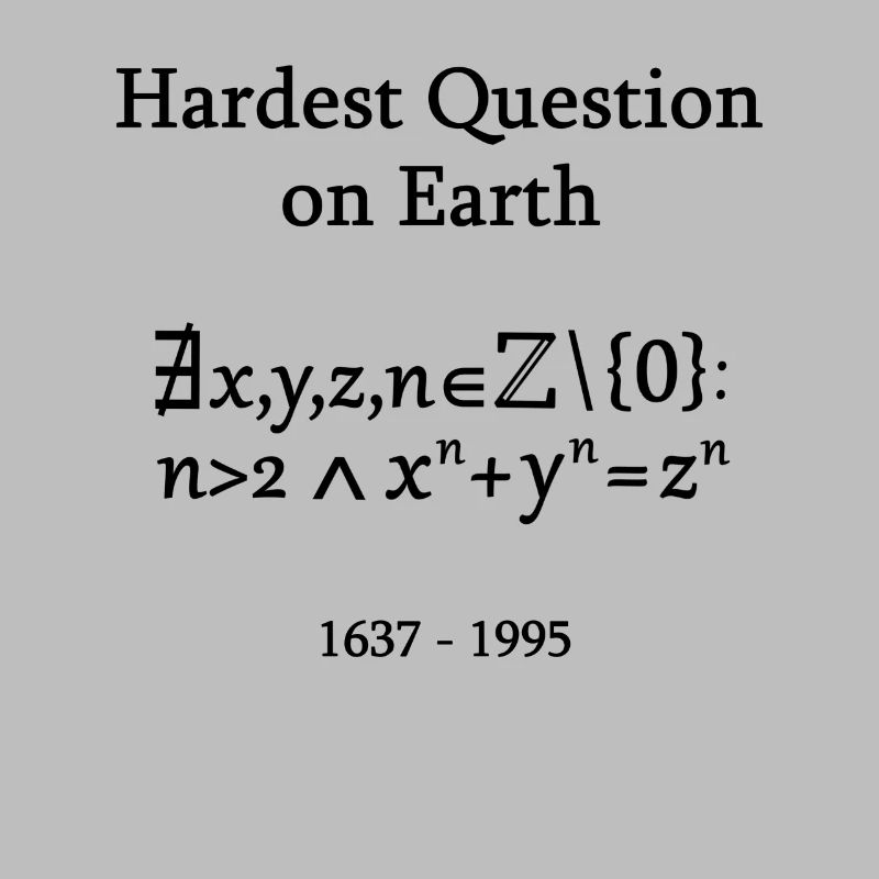 Fermat's Last Theorem Math Mathematician Nerd