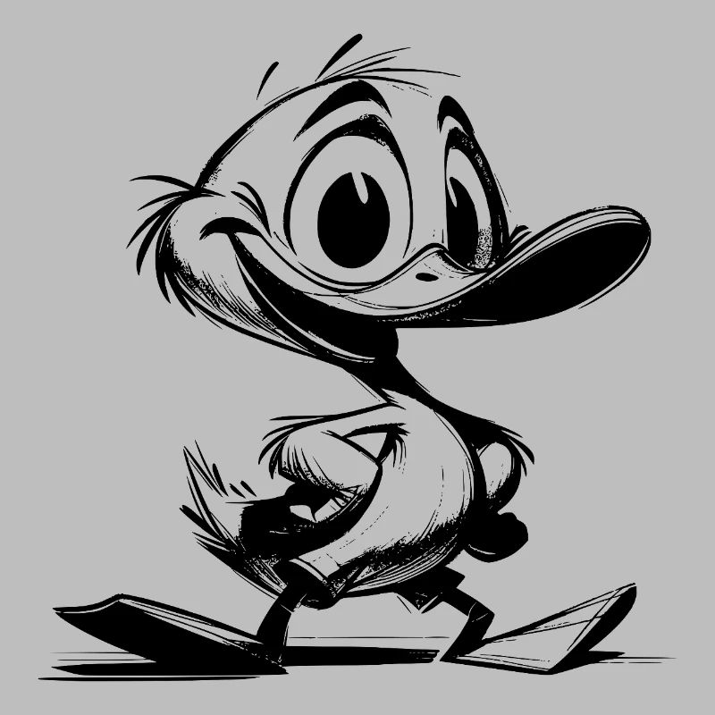 Bébé canard avec dessin de coup de bec géant