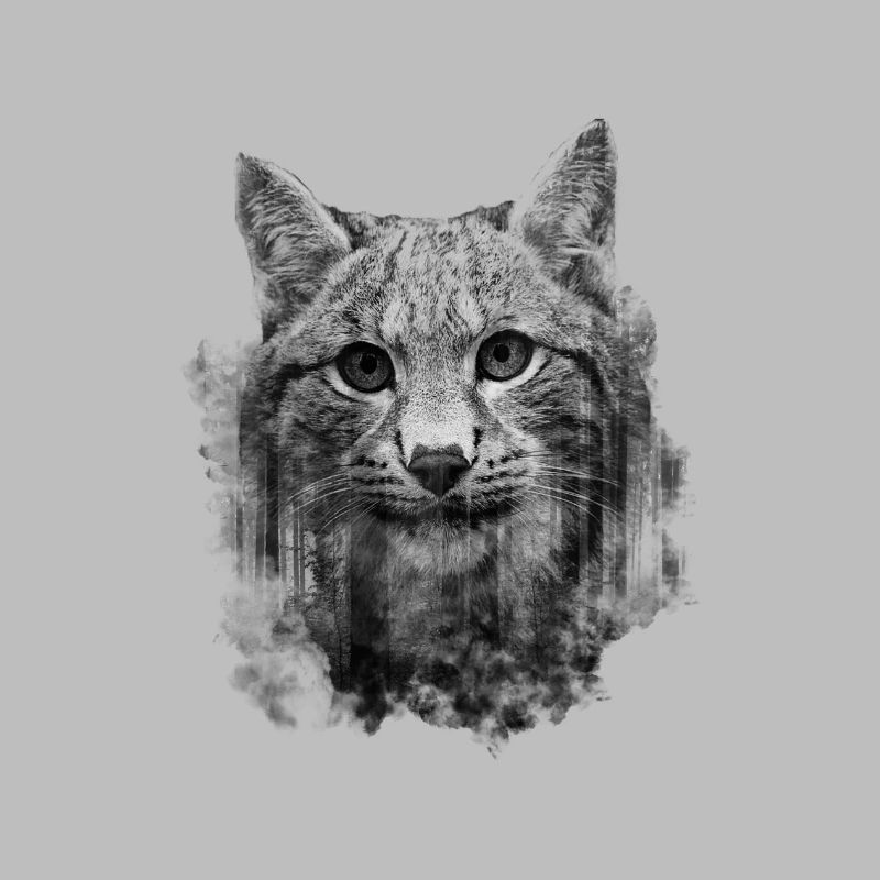 Cat Lynx - Cool Double Exposure Design