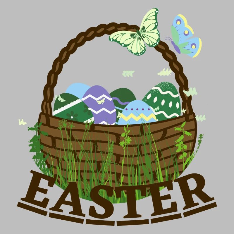 Easter basket with Easter eggs
