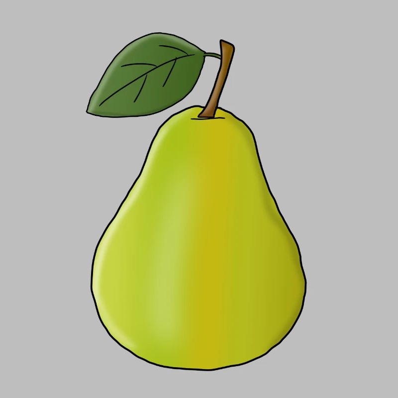 Pear with leaf
