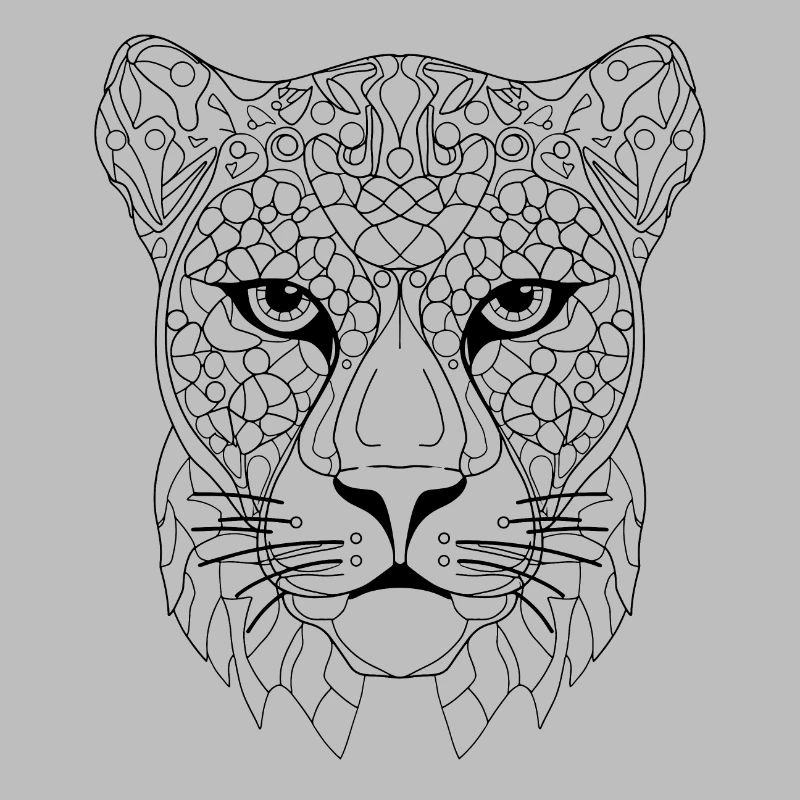 Essence de léopard abstrait : Art au trait complexe Inter