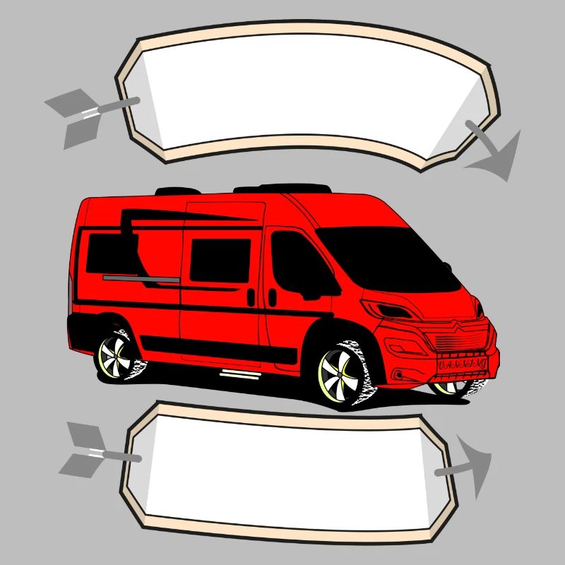 Van RT mit leerem Banner Pfeil