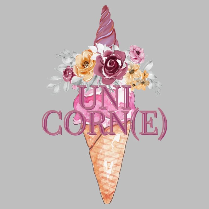 Cornet de crème glacée licorne unique