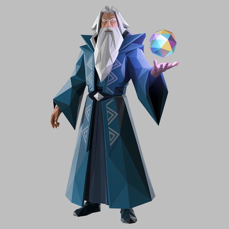 Wise Wizard - Cool Low Poly Logo