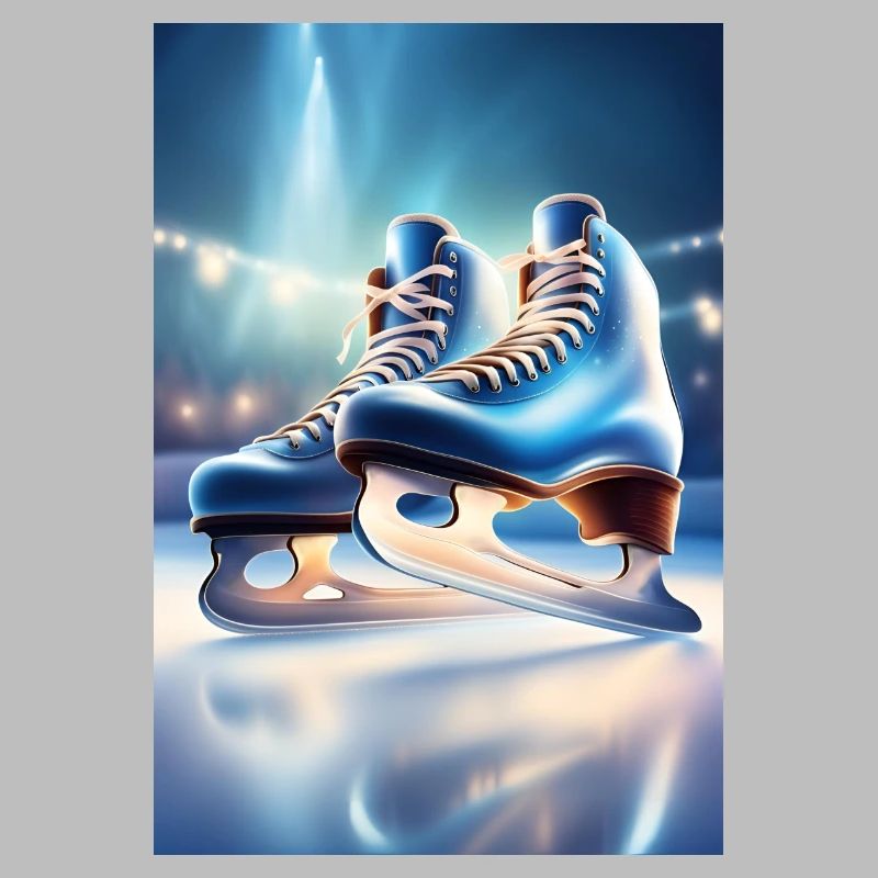 Blaue Schlittschuhe