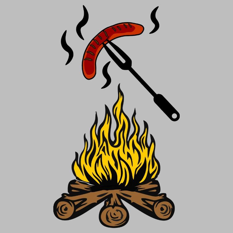 Campfire with bratwurst