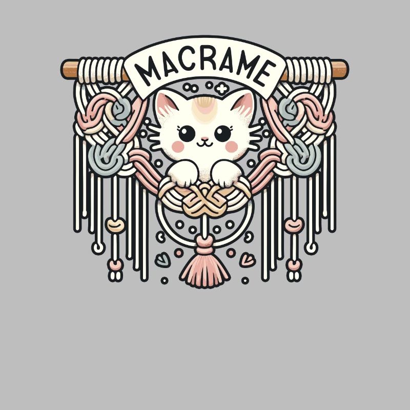 Drôle de macramé chat artiste macramé