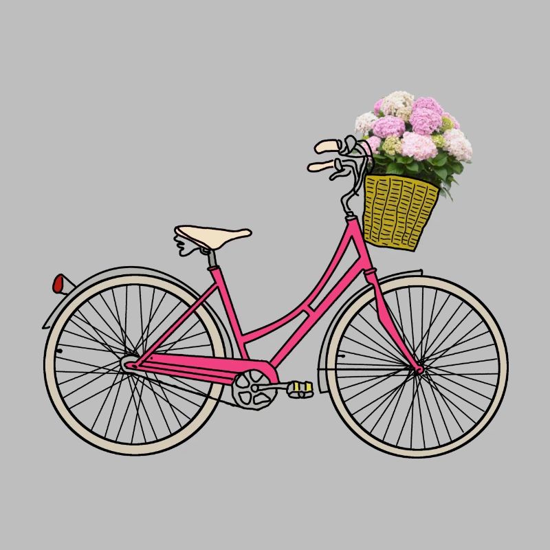 Bicycle with hydrangeas