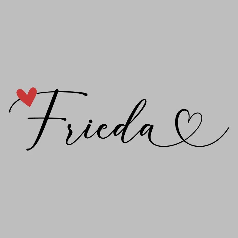 Frieda Last name First name Calligraphy heart
