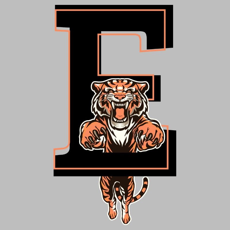 Letter E tiger - gift idea