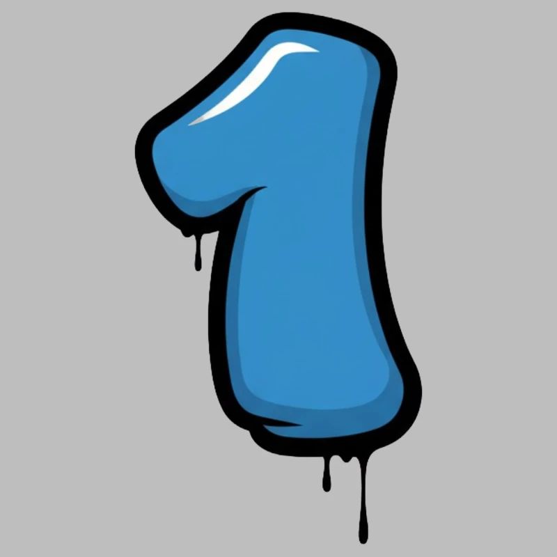Blaues Nummer Eins Design