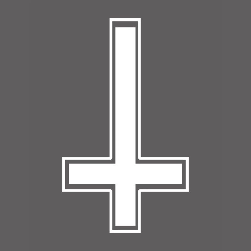 Upside down angular white cross