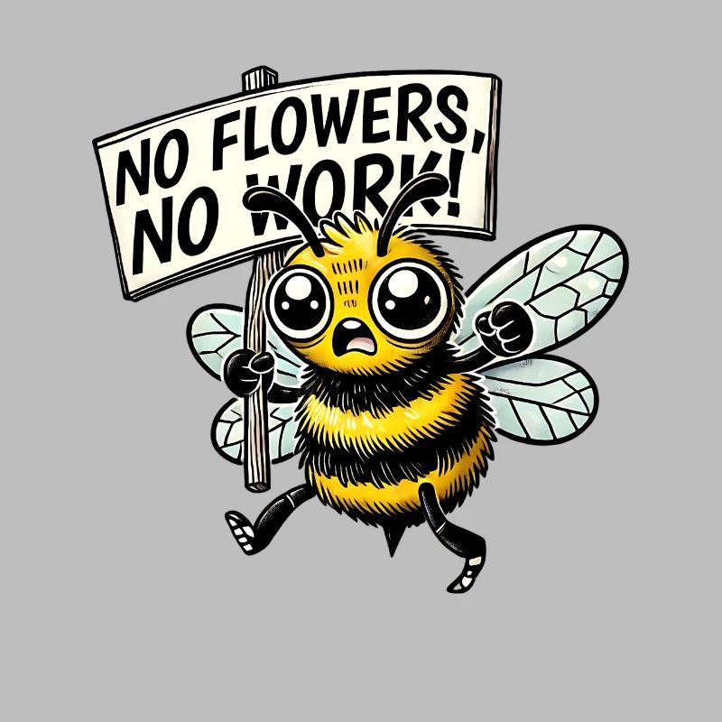 Abeille de protestation Pas de fleurs pas de travail Design