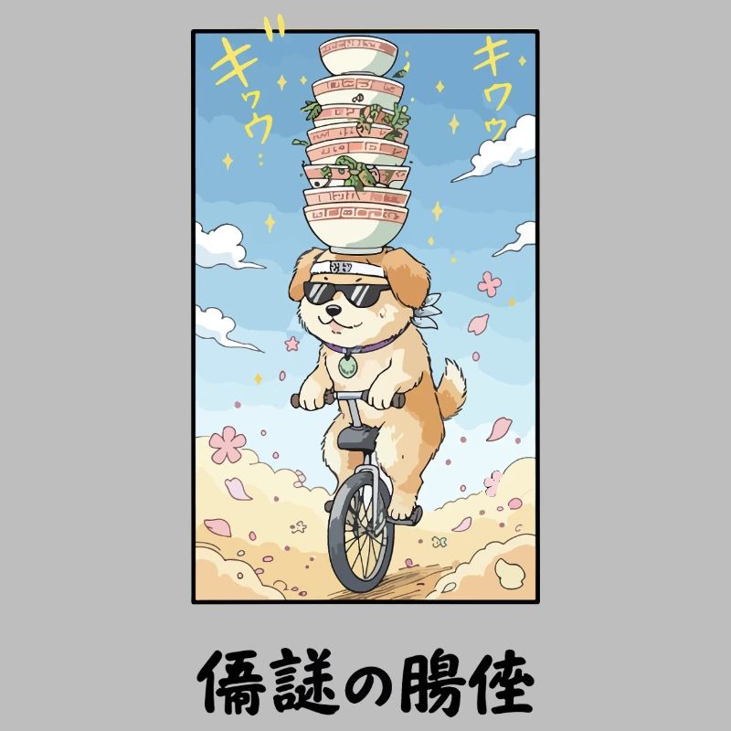 Noodle Stack Pup auf Einrad
