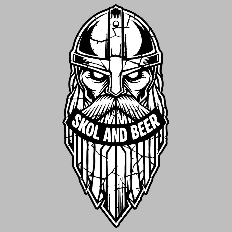 Maskottchen Wikinger-Skol und Bier-Krieger-Bart-Maskottchen