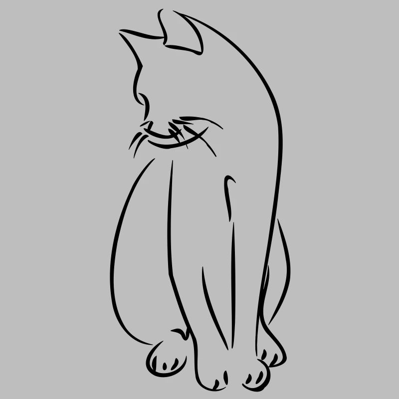 Cat cats kitty outline 1c