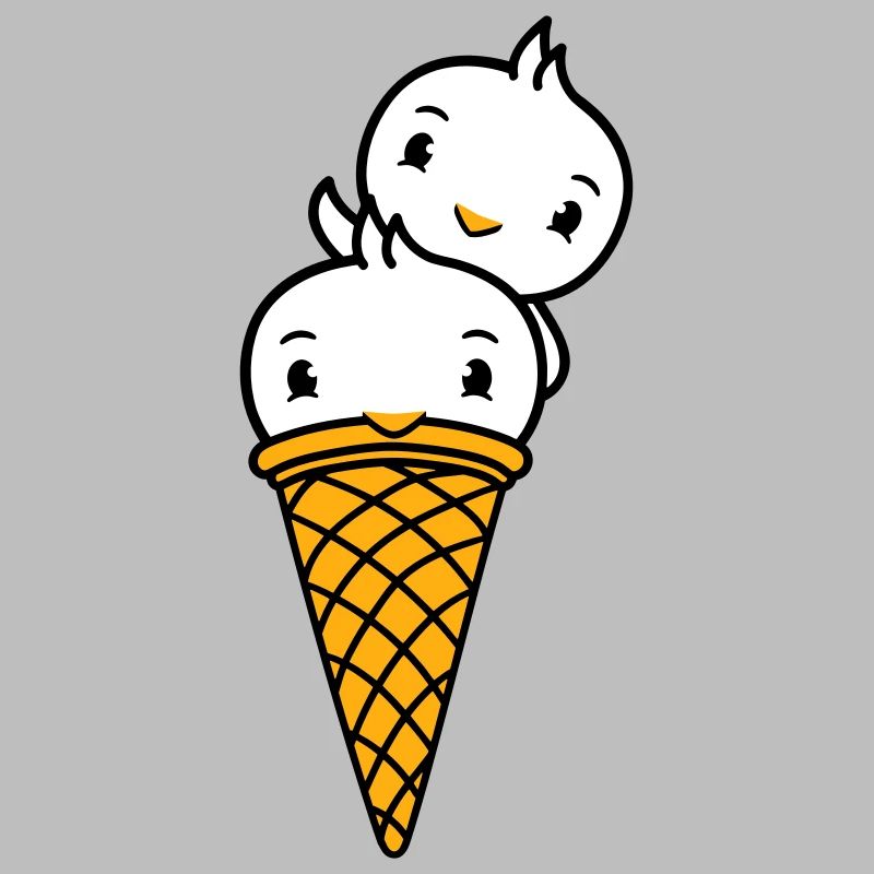Vögel Eis Waffel Waffeleis Kugeln Eiscreme Eistüte