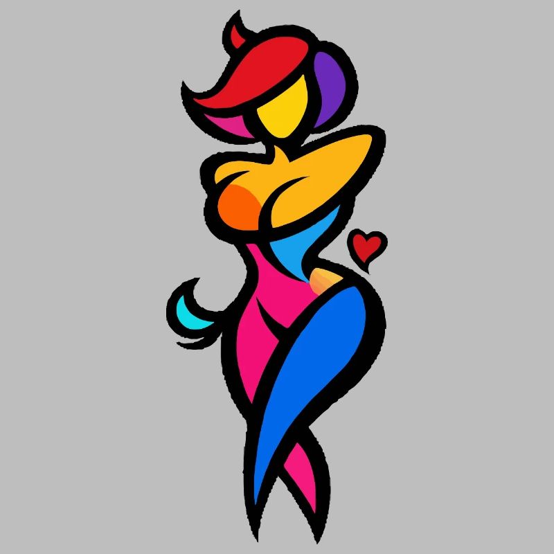 Silhouette de danseuse colorée