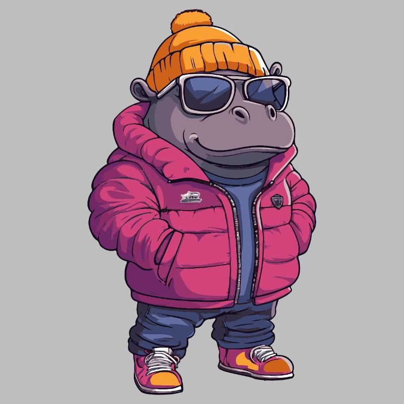 Nilpferd Cool Comic