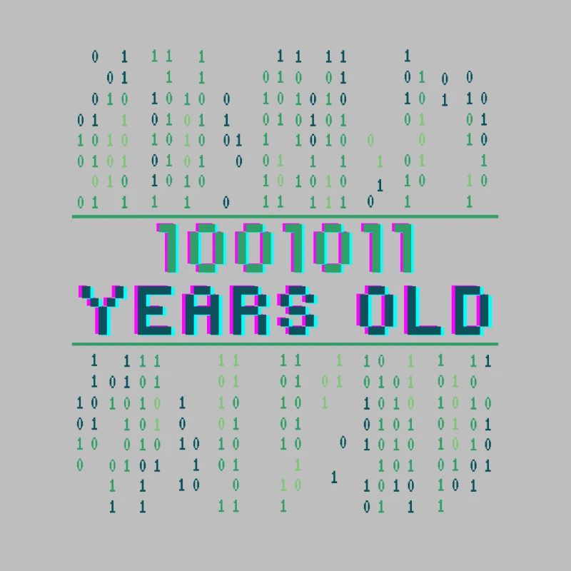 75. Geburtstag 75 Jahre alt Binärcode Coder