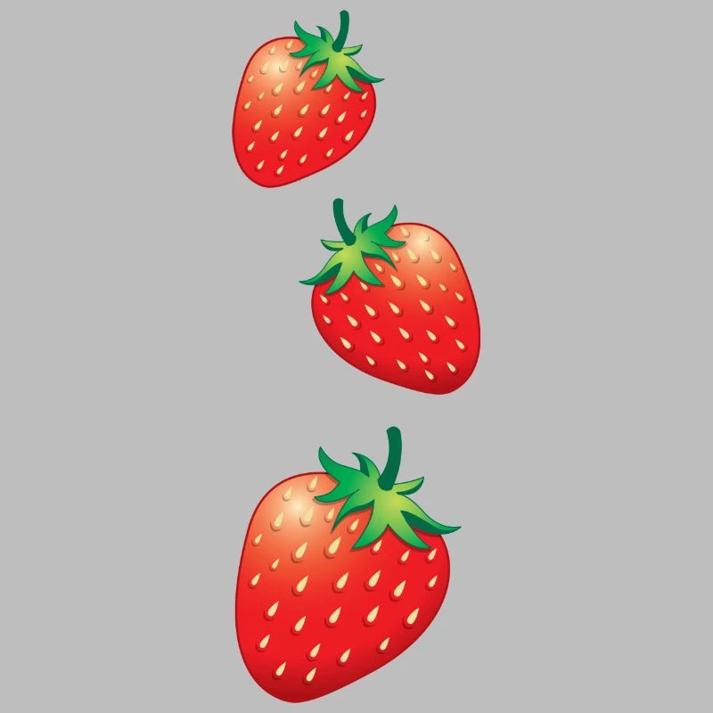 3 strawberries going down