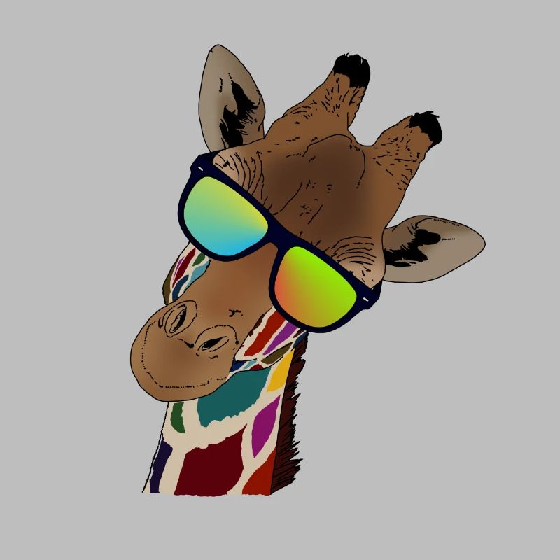 Regenbogen Giraffe mit Sonnebrille Geschenkidee
