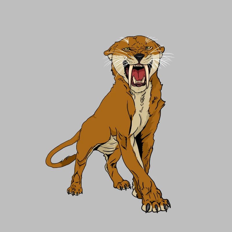 Saber tooth tiger with sharp claw gift idea