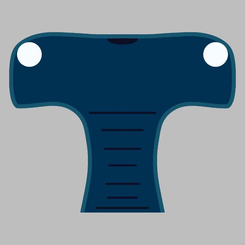 Mitternachtsblauer stilisierter Hammerhai-Kopf