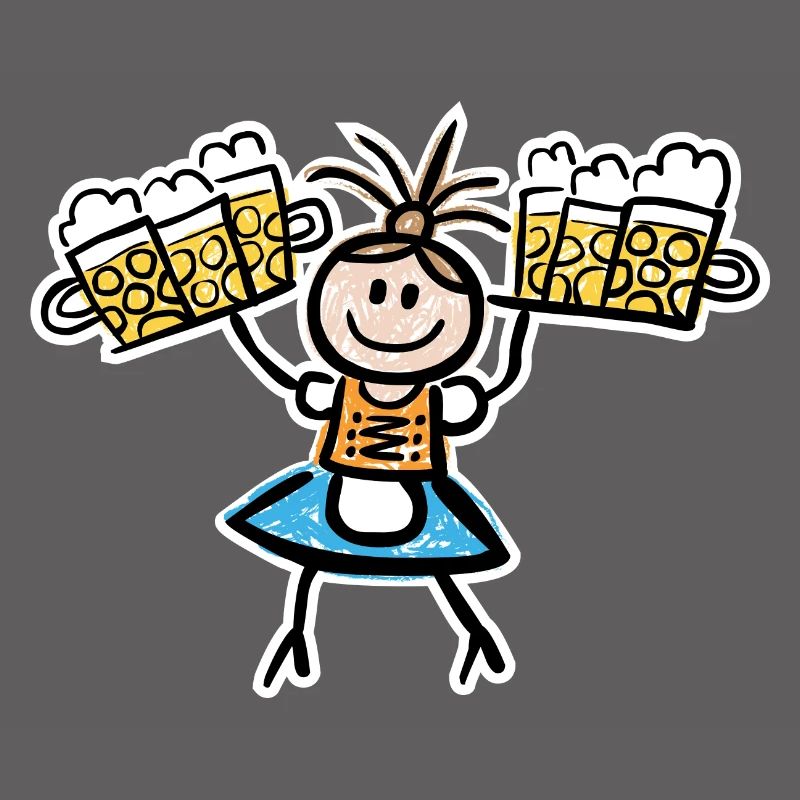 Kellnerin im Dirndl mit Biertablett