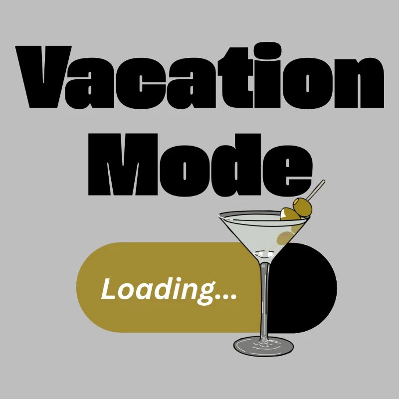 Vacation Mode On – Martini with loading bar (dark)