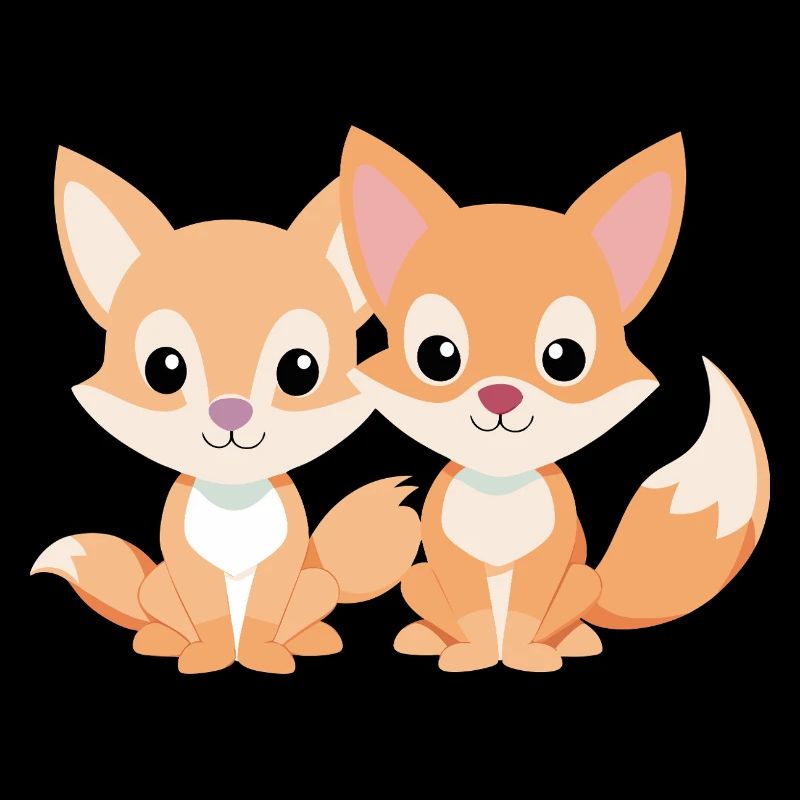 Deux petits renards amis complices