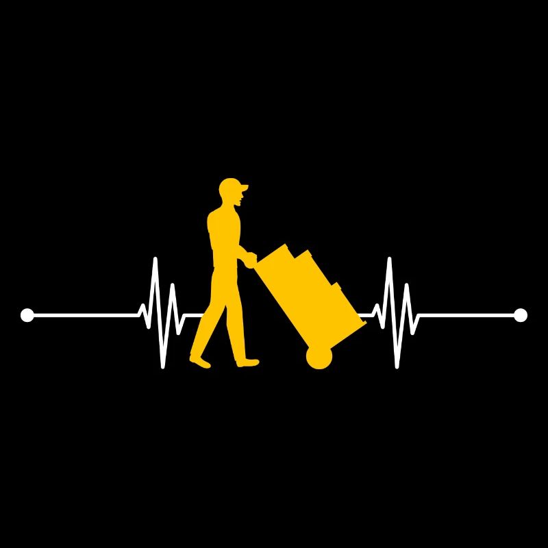 Parcel delivery man heartbeat pulse postman postman