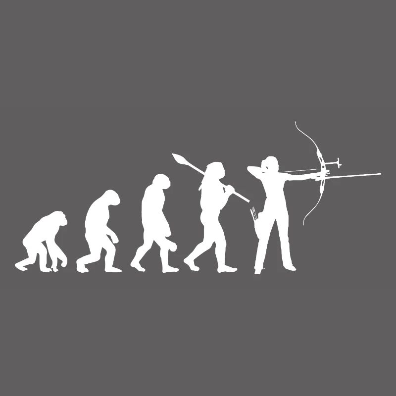 Evolution der Bogenschießfrau Bogenjägerin Sportgeschenk
