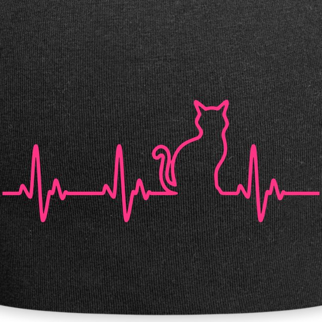 Ein Herz für Katzen - Jersey-Beanie