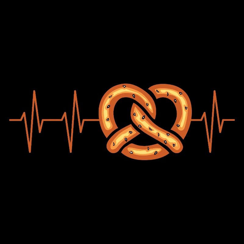 Illustration ECG de battement de cœur de bretzel