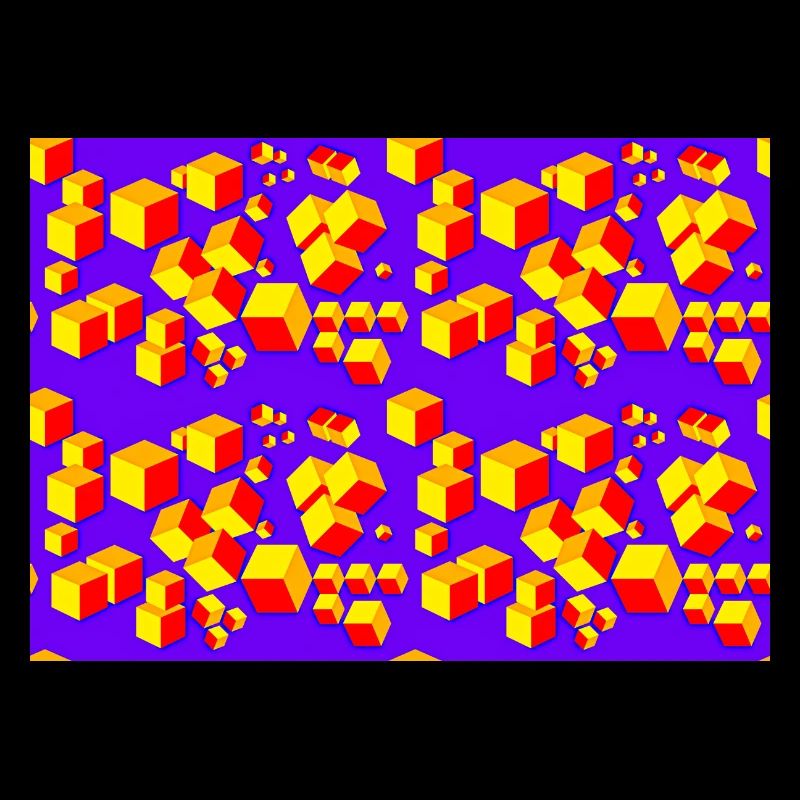 Déco motif cube coloré