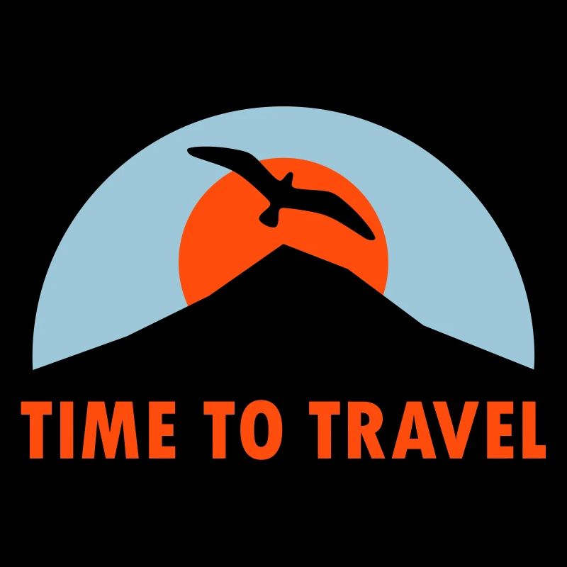 Time to travel (mountain, sun, bird)