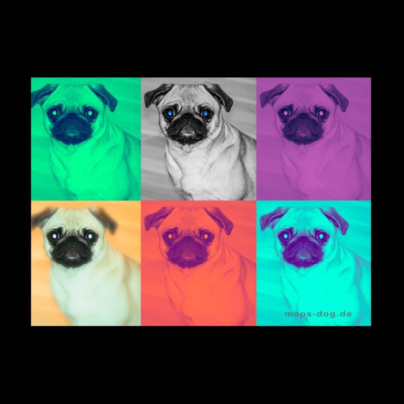 Pop Art Pug Design auf Kleidung