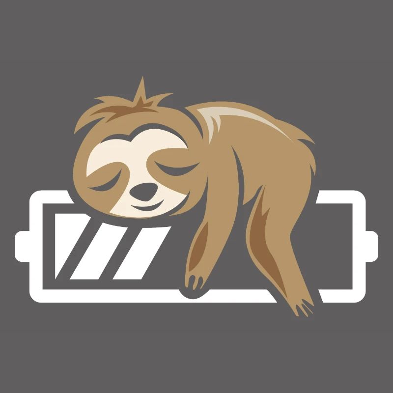 Sloth funny sleeping battery loading icon