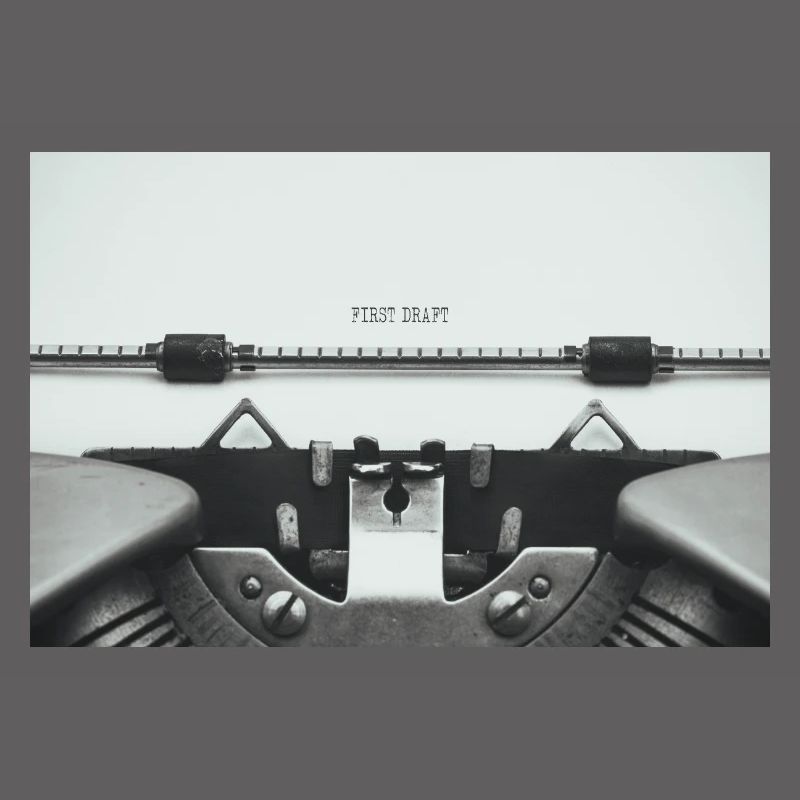 First Draft Typewriter Writer Poster Design