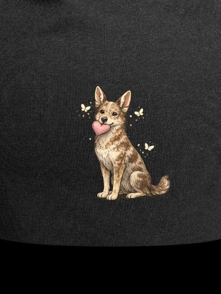 Friendly dog with butterfly shine