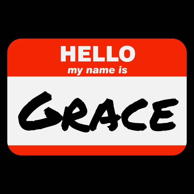 Hello My Name Is Grace Label Name Tag