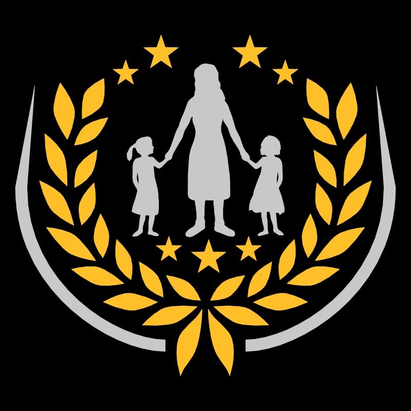 2 Töchter Mutter Lorbeerkranz