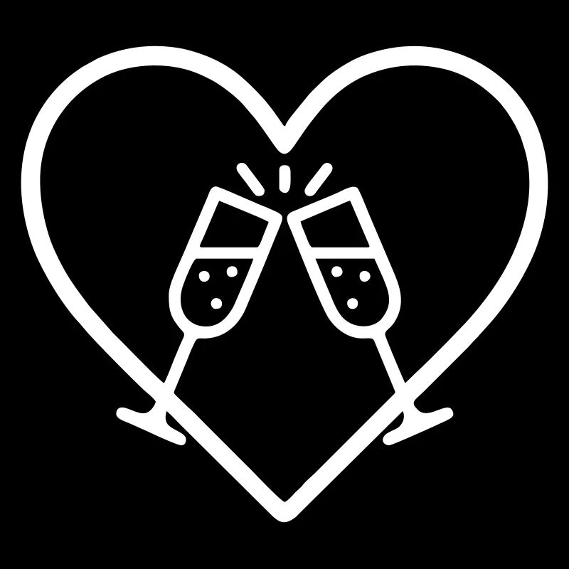 Funkelnde Gläser Herz Toast Bubbles