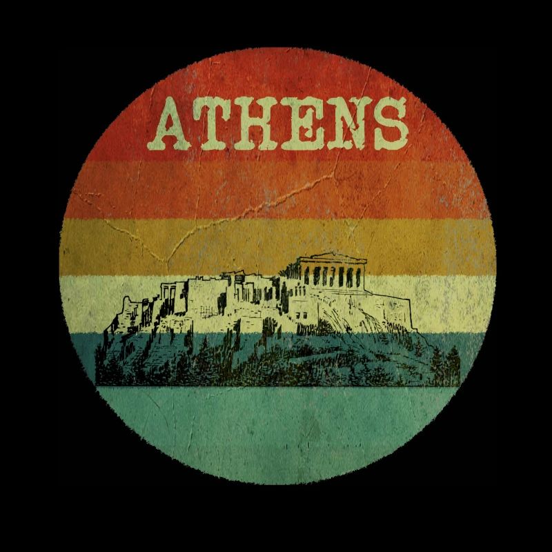 Athens Skyline - Retro