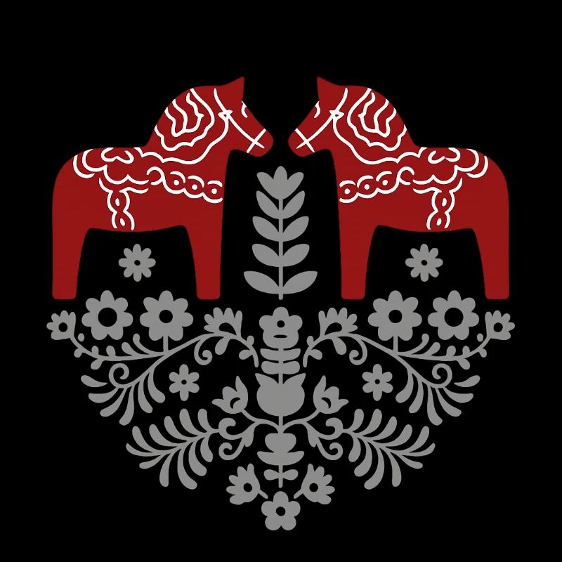 Dala Pferd – Skandinavische Folklore in Grau